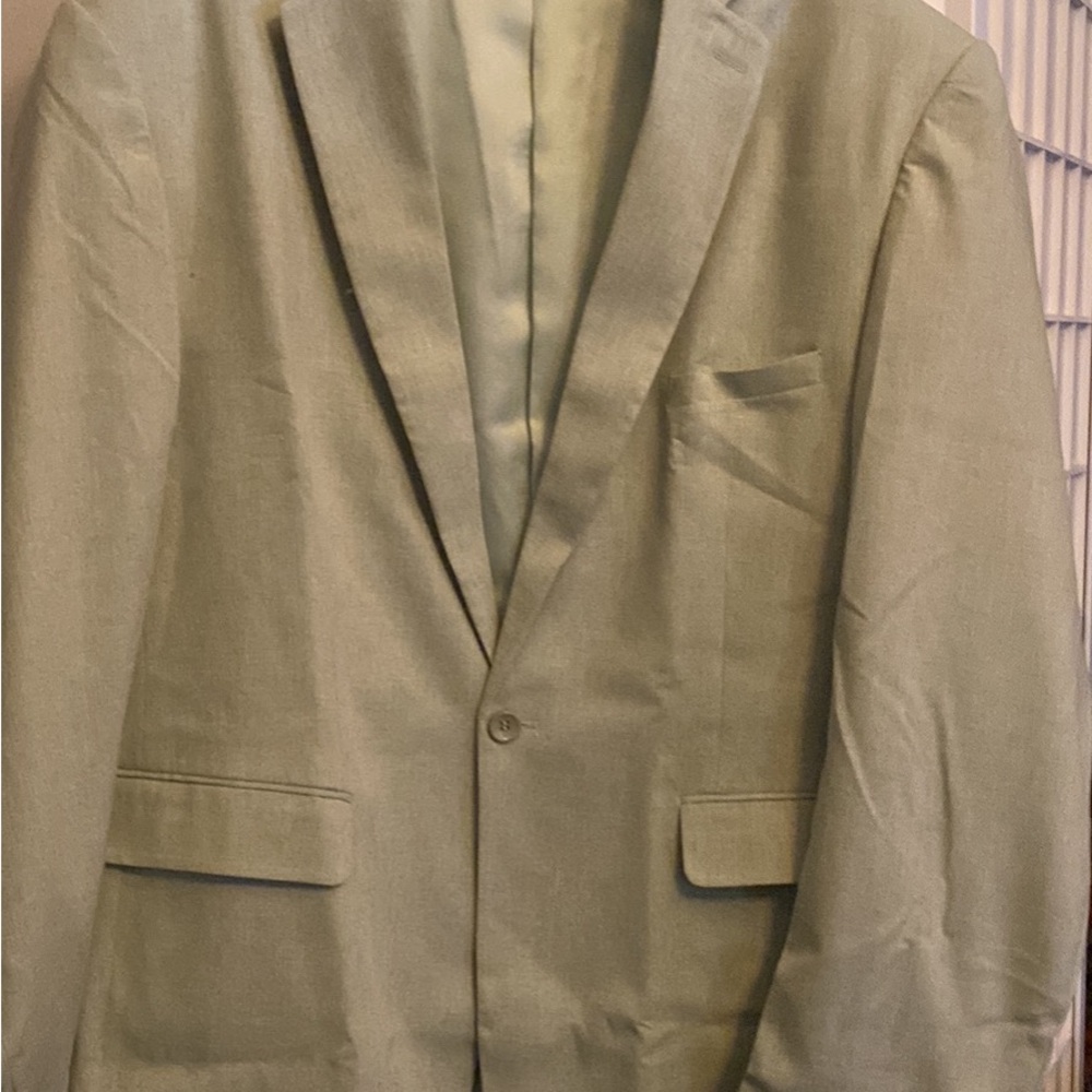 Men's Single-Button Light Olive Green Blazer